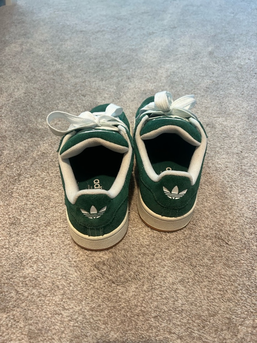 Adidas Green Suede Court Sneakers with White Stripes - Picture 3 of 6